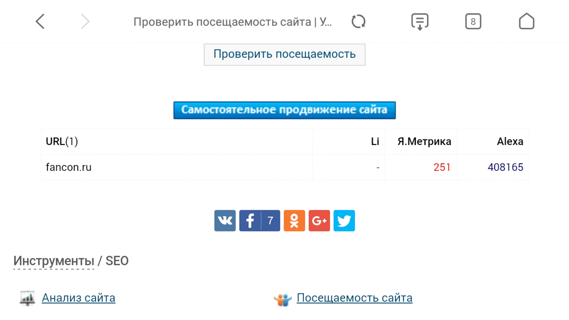 Как узнать посещаемость сайта?