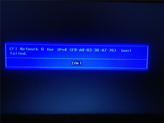 Efi network 0 for ipv4 boot failed lenovo что делать