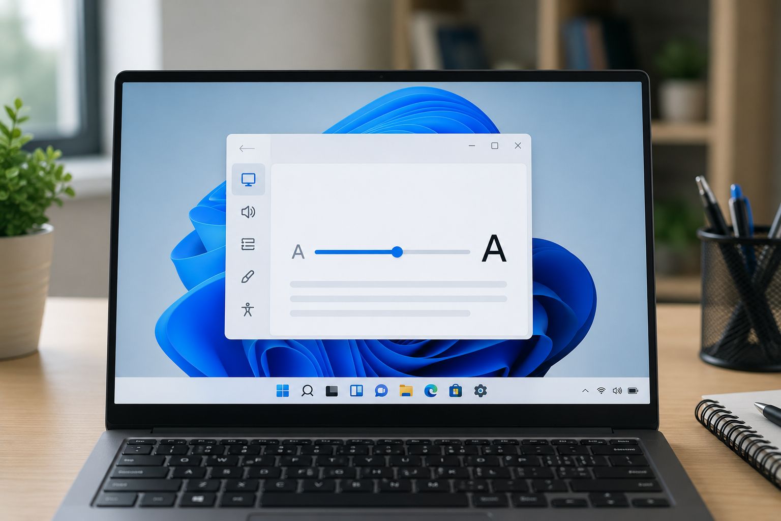Как быстро увеличить размер шрифта на компьютере с Windows 11