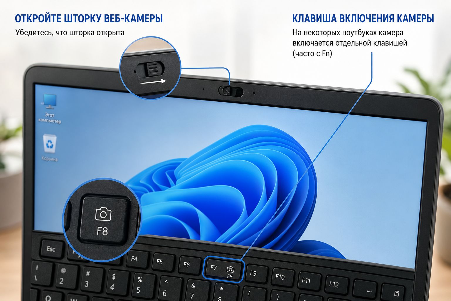 Как включить и настроить веб-камеру на компьютере с Windows 11